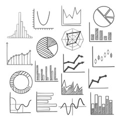 Poster - Charts, bars and graphs icons sketches