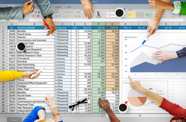 Poster - Financial Planning Accounting Report Spreadsheet Concept