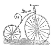 Boneshaker Bicycle Facing Right Steel Penny Farthing