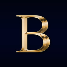 Gold Letter "B" On A Black  Background