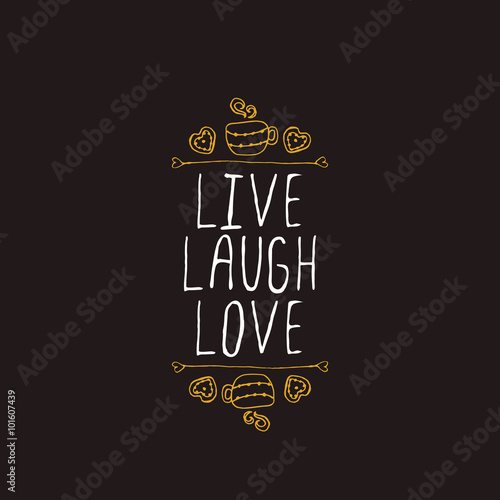 Vector handdrawn badge for Saint Valentine's day Poster