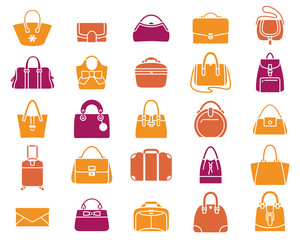 Wall Mural - Icons of handbags and baggage