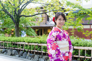 Canvas Print - Woman wearing kimono