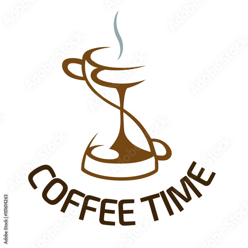 Tapeta ścienna na wymiar Coffee time logo design. 
