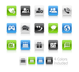 Wall Mural - social communications icons -- clean series