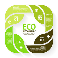 Wall Mural - Vector circle arrows green leaves eco infographic. Ecology diagram, graph, presentation, chart. Organic nature concept with 4 options, parts, steps. 