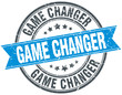 game changer blue round grunge vintage ribbon stamp