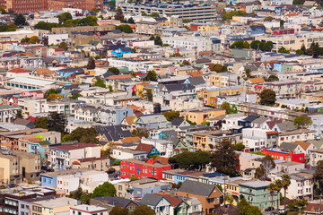 Wall Mural - San Francisco residential area with small houses
