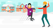 © Visual Generation - Women playing in snowballs.