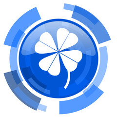 Aufkleber - four-leaf clover blue glossy circle modern web icon