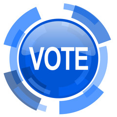 Poster - vote blue glossy circle modern web icon