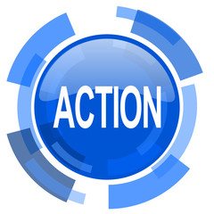 Aufkleber - action blue glossy circle modern web icon