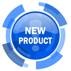 Poster - new product blue glossy circle modern web icon