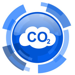 Poster - carbon dioxide blue glossy circle modern web icon