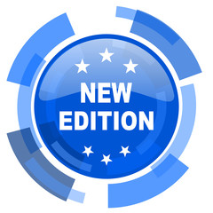 Poster - new edition blue glossy circle modern web icon