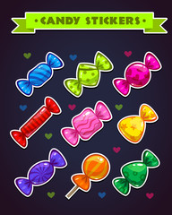 Poster - Funny bright candy stickers set