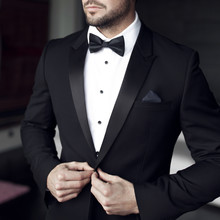 Sexy Man In Tuxedo And Bow Tie