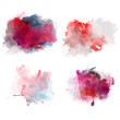 Lovely Red Watercolor Blobs. Set of Watercolor Splashes