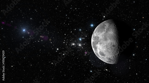 Obraz na płótnie Planeta Księżyc w kosmosie. Elementy tego obrazu dostarczone przez NASA