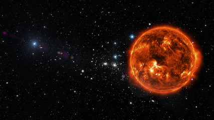 Wall Mural - sun in outer space. elements of this image furnished by nasa