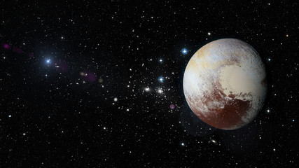 Wall Mural - planet pluto in outer space. elements of this image furnished by nasa