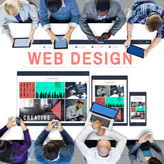 Wall Mural - web design software technology layout blogging concept