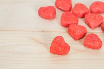 Wall Mural - heart candies coated with sugar sitting on