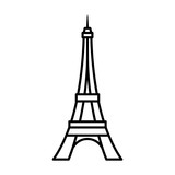 Fototapeta Boho - Eiffel Tower / Tour Eiffel in Paris flat icon for apps and websites 