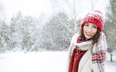 winter smiling woman