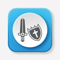 Sticker - Sword and shield icon