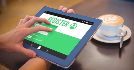 Wall Mural - composite image of computer register page