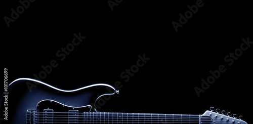 Zdjęcie XXL blues gitara elektryczna na czarno