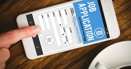 Poster - Composite image of job application on smartphone  