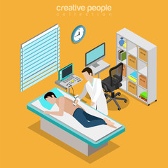 Wall Mural - ultrasonography us medical diagnostics flat isometric vector 3d