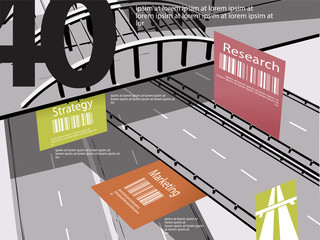 Canvas Print - infographic on the bridge