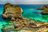 Fototapeta Desenie - Stacks on the coast of Apulia in Italy