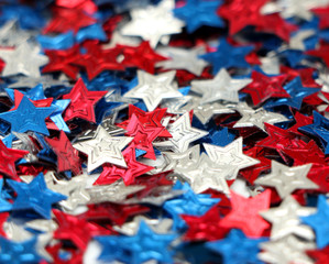 red, white and blue stars