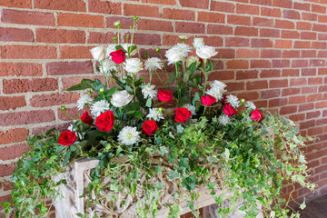 Wall Mural - Beautiful flower wedding decoration in a church