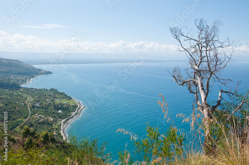 Fotografie, Obraz Top view of the beach nicotera, Calabria, Italy
