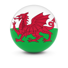 Wall Mural - Welsh Flag Ball - Flag of Wales on Isolated Sphere