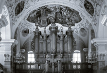 Beautiful Organ View Inside Baroque Church