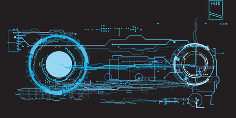Wall Mural - HUD interface concept futuristic virtual graphic touch user 