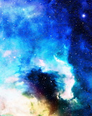 Aufkleber - Nebula, Cosmic space and stars, blue cosmic abstract background.