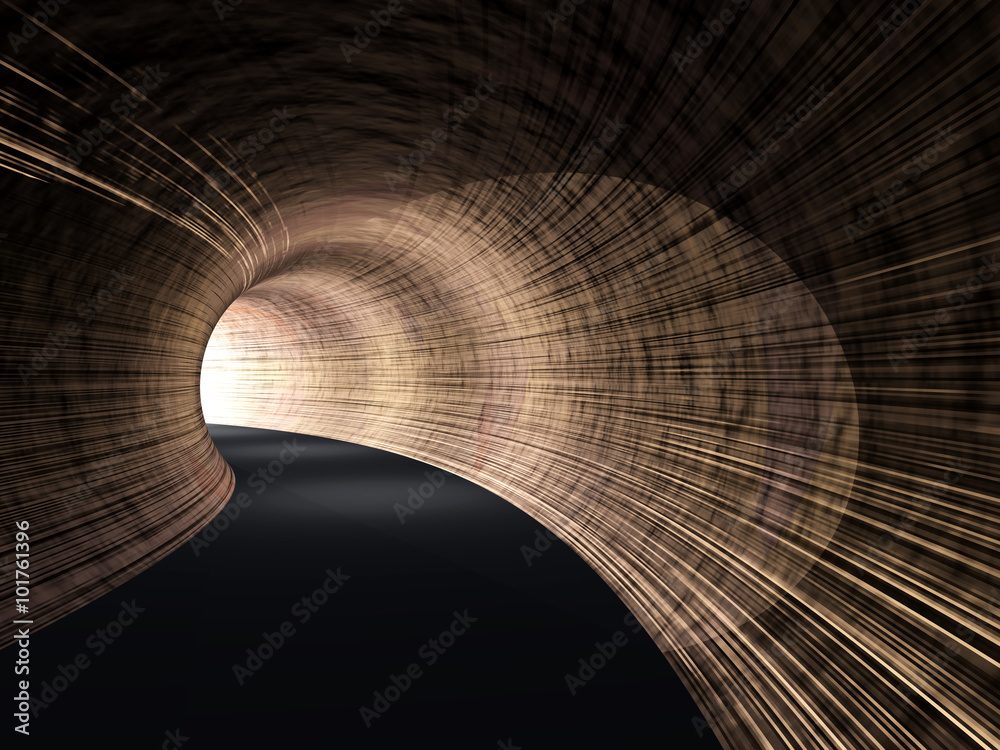 Conceptual Dark Abstract Road Tunnel With Bright Light At The End Background Wall Mural High Resolution
