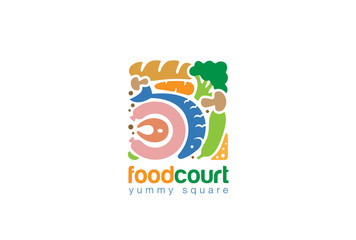 Wall Mural - Food Gourmet Square Logo Shop abstract design vector