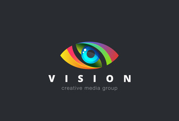 Wall Mural - Eye Logo design vector. Media icon. Creative Vision Logotype