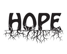 Black Vector Illustration And Text HOPE