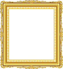 gold photo frame floral for picture, vector