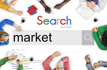 Wall Mural - market marketing advertisement commercial consumer concept