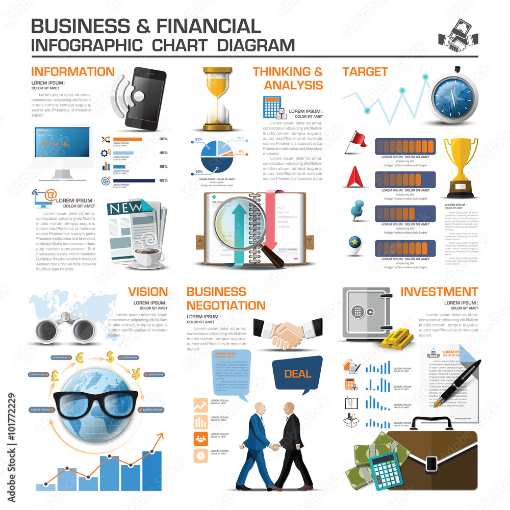 Business And Financial Infographic Chart Diagram Stock Vector | Adobe Stock